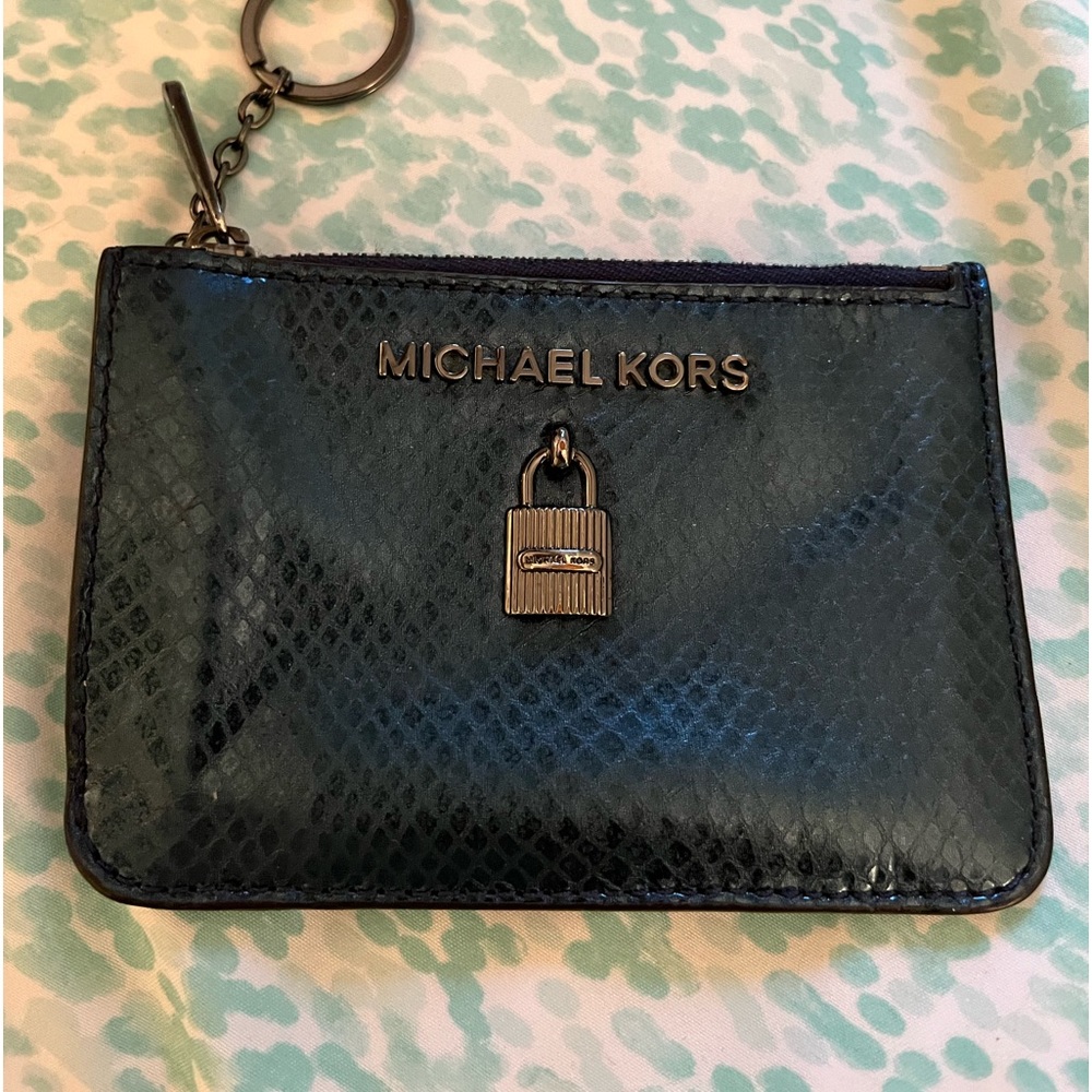 MICHAEL KORS Id case in Navy snake print